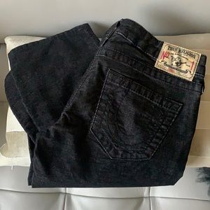 True religion black corduroy pant size 26